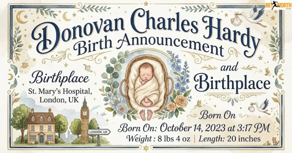 Donovan Charles Hardy Birth Announcement and Birthplace