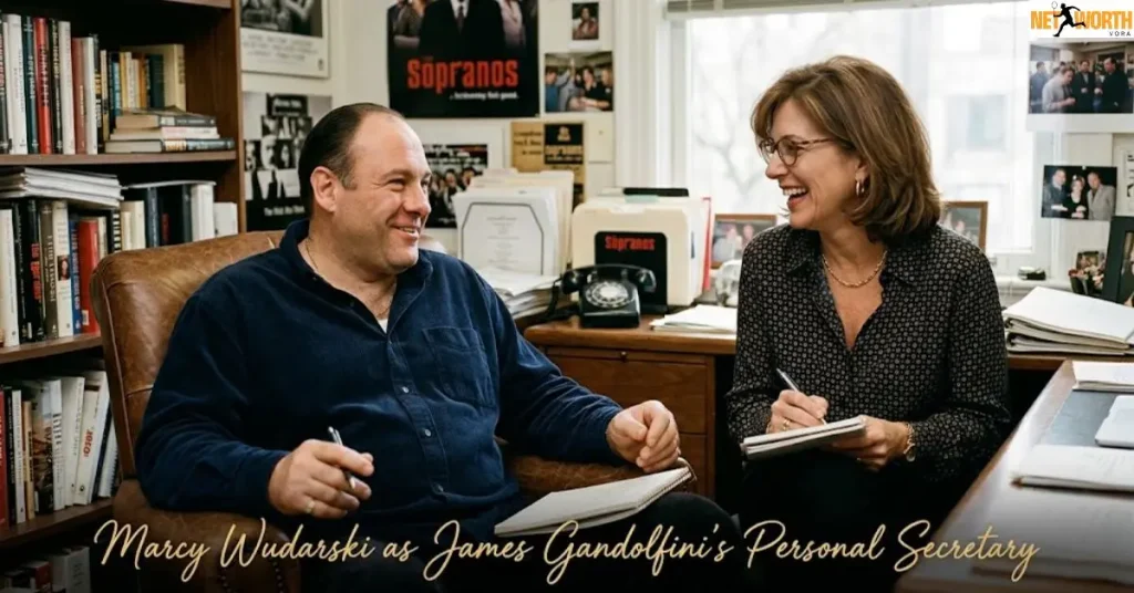 marcy-wudarski-as-james-gandolfinis-personal-secretary Marcy Wudarski as James Gandolfini's Personal Secretary